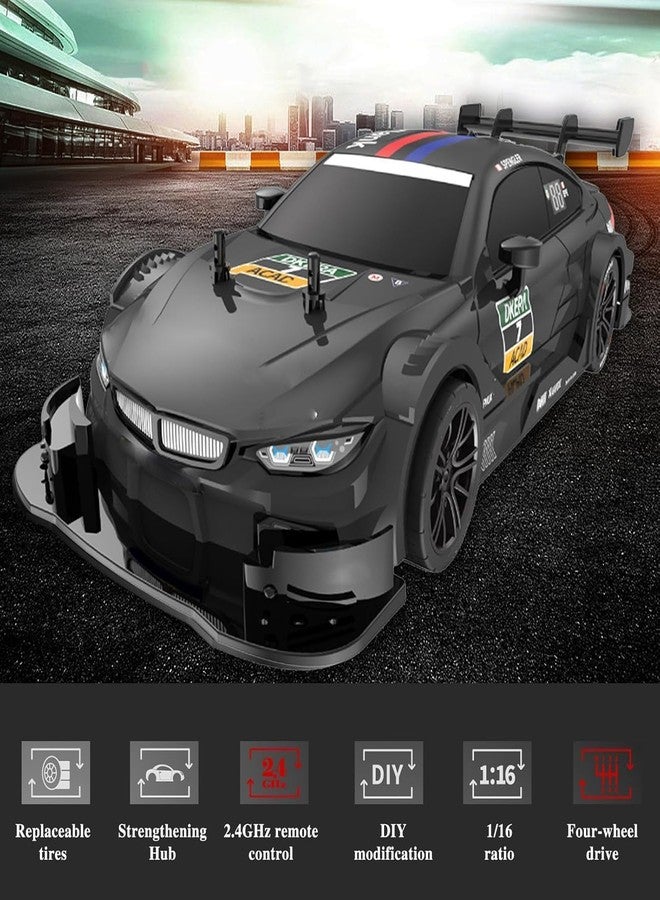 OOTLO 1:16 Scale RC Drift Car 4WD, 40km/h High Speed Remote Control Car with LED Lights | 2.4GHz G.T.A Drift Racing Car RTR | Rechargeable Sport RC Car Toy for Adults & Teens Multi - Image 4